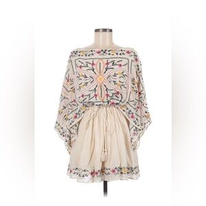 Free People Embroidered Cream Mini Dress